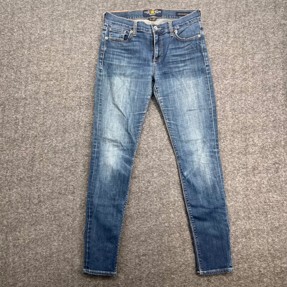 Lucky Brand Brooke Skinny Jeans Womens 4/27 Medium Wash Denim Mid Rise 29 Inseam